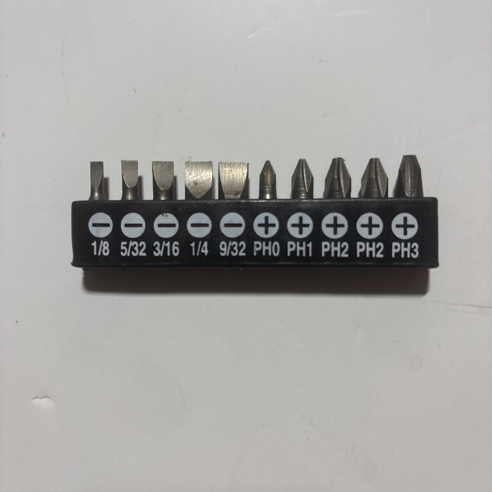 10 Piece Interchangeable Bit Driver Set With Storage Organizer /w Hex Shank New